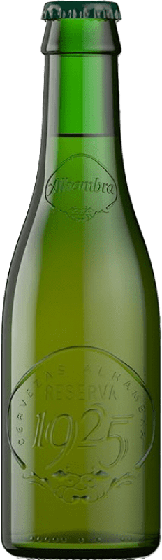 39,95 € Spedizione Gratuita | Scatola da 24 unità Birra Alhambra 1925 Edición Especial Dorada Lager Riserva Piccola Bottiglia 20 cl