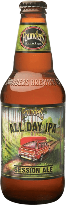 Kostenloser Versand | 24 Einheiten Box Bier Mahou Founders All Day IPA — India Pale Ale Spanien Drittelliterflasche 33 cl