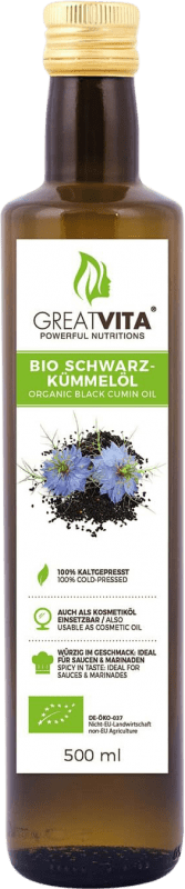 Envio grátis | Óleo de Cozinha Mea Vita Comino Negro Orgánico Egito Garrafa Medium 50 cl