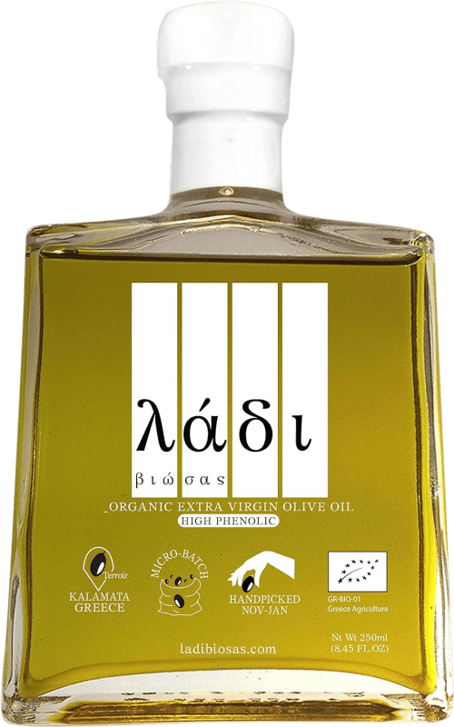 Envoi gratuit | Huile d'Olive Ladi Biosas. Extra Natives Premium Organic Grèce Petite Bouteille 25 cl