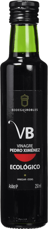 Kostenloser Versand | 12 Einheiten Box Essig Robles Balsámico Ecológico Eiche Spanien Pedro Ximénez Kleine Flasche 25 cl