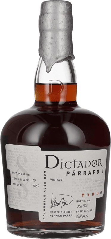 168,95 € 免费送货 | 朗姆酒 Dictador Párrafo I Pardo Vintage 19 岁