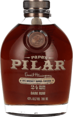 Rum Papa's Pilar Profile Whiskey Cask Finish — Afinado em Barrica, Solera, Rye, Edição Limitada, Dark — Escuro 24 Anos 70 cl