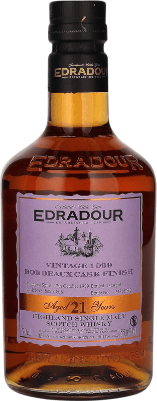 免费送货 | 威士忌单一麦芽威士忌 Edradour Bordeaux Cask Finish Vintage 高地 英国 21 岁 70 cl