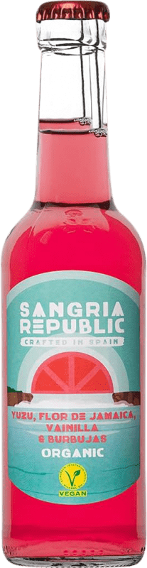 Kostenloser Versand | 12 Einheiten Box Sangriawein Republic Yuzu Hibiscus & Vainilla Ecológico Galizien Spanien Ökologisch Kleine Flasche 27 cl