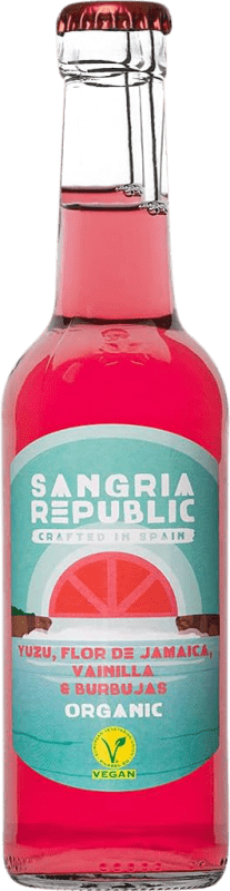 Envío gratis | Caja de 12 unidades Sangría Republic Yuzu Hibiscus & Vainilla Ecológico Galicia España Botellín 27 cl