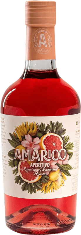 Free Shipping | Liqueur Cream Amàrico. Spritz Lovers Rosso Italy Medium Bottle 50 cl Alcohol-Free