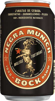 23,95 € Бесплатная доставка | Коробка из 24 единиц Пиво Estrella Damm Negra Munich Bock Maltas Tostadas Original Банка 33 cl
