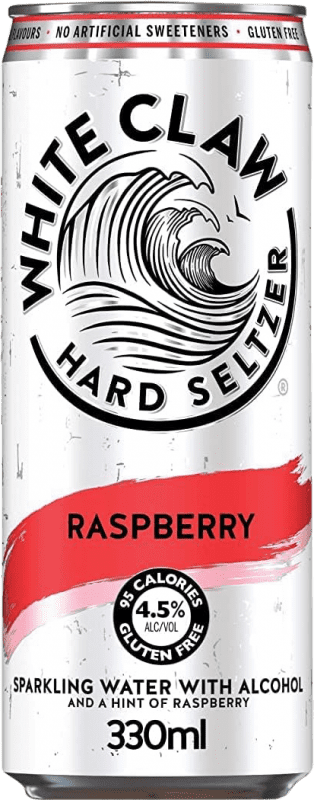 Free Shipping | 12 units box Soft Drinks & Mixers White Claw Hard Seltzer Redi Frambuesa United States One-Third Bottle 33 cl