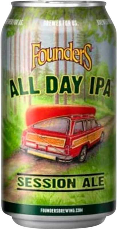 39,95 € Envio grátis | Caixa de 12 unidades Cerveja Mahou Founders All Day IPA Lata 33 cl