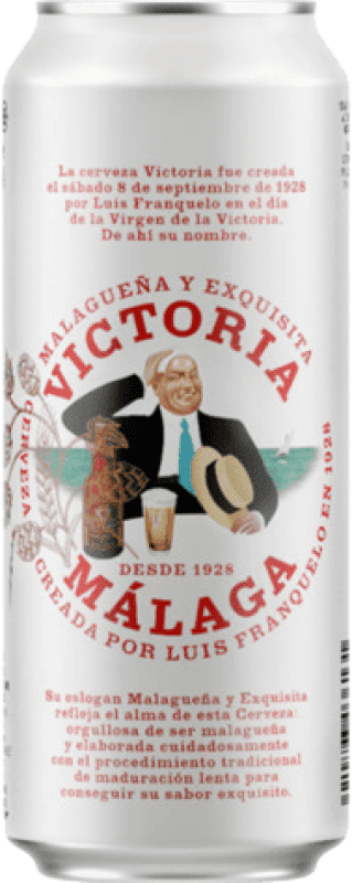 Free Shipping | 24 units box Beer Victoria 1928 Málaga Andalusia Spain Can 50 cl