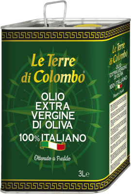 Envoi gratuit | Huile d'Olive Le Terre di Colombo Virgen Extra Italie Boîte Métallique Spéciale 3 L