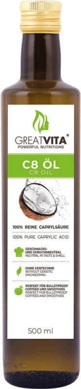 Spedizione Gratuita | Olio Vegetale Mea Vita Coco MCT C8 Germania Bottiglia Medium 50 cl