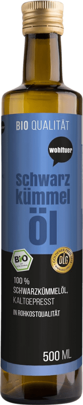 Envío gratis | Aceite de Cocina Wohltuer. Comino Negro Bio Alemania Botella Medium 50 cl