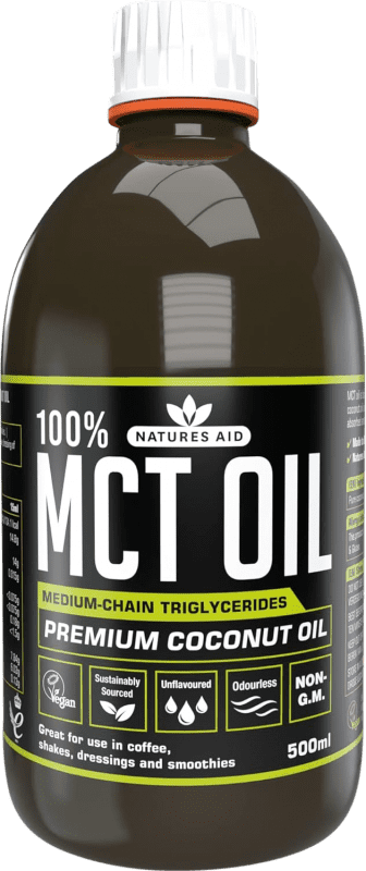 Free Shipping | Cooking Oil Natures Aid. Coconut MCT United Kingdom Medium Bottle 50 cl