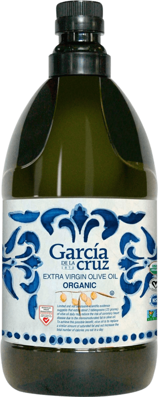 Envío gratis | Aceite de Oliva García de la Cruz Virgen Extra PET Orgánico Castilla la Mancha España Garrafa 2 L