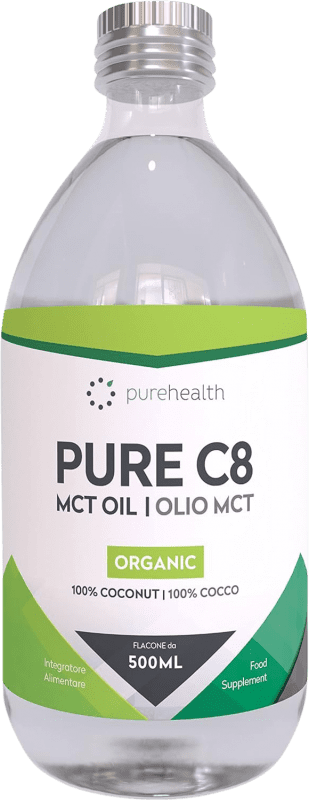 Envío gratis | Aceite de Cocina Pure Health MCT C8 Coco Orgánico Alemania Botella Medium 50 cl