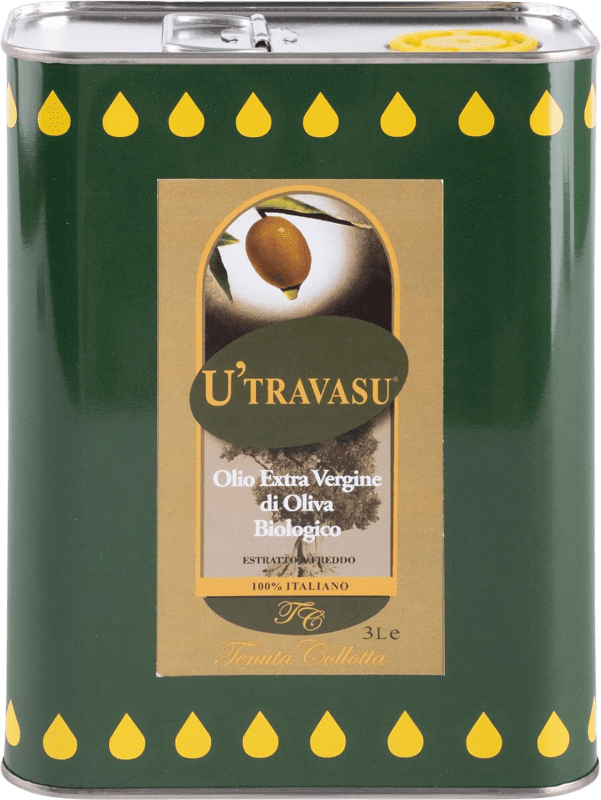 Envoi gratuit | Huile d'Olive U'Travasu. Virgen Extra Ecológico Italie Canette Spéciale 3 L