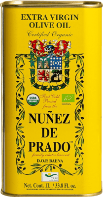 Envío gratis | Aceite de Oliva Núñez de Prado Hojiblanca Picudo AOVE Virgen Extra D.O. Baena Córdoba España Picual, Arbequina, Hojiblanca, Picuda Eco — Ecológico Lata Medium 1 L