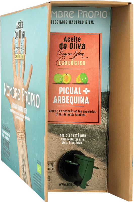 Envío gratis | Aceite de Oliva ‎Nombre Propio Virgen Extra Arbequina Picual Ecológico España Picual, Arbequina Botella Especial 3 L