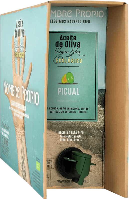 Envío gratis | Aceite de Oliva ‎Nombre Propio Virgen Extra Picante Eco España Picual Botella Especial 3 L