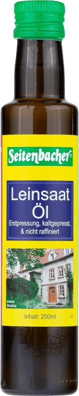 Kostenloser Versand | 2 Einheiten Box Speiseöl Seitenbacher Lino Orgánico Deutschland Kleine Flasche 25 cl