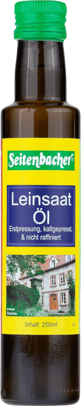 Kostenloser Versand | 2 Einheiten Box Speiseöl Seitenbacher Lino Orgánico Deutschland Ökologisch Kleine Flasche 25 cl