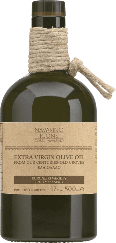 Envío gratis | Aceite de Oliva Navarino Icons. Virgen Grecia Botella Medium 50 cl