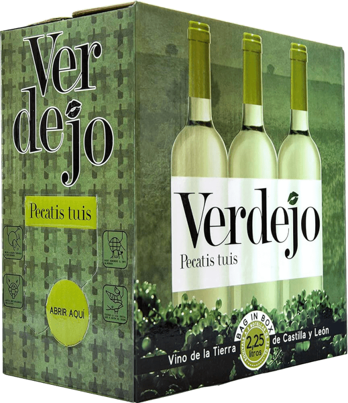 10,95 € Envio grátis | Vinho Tinto Cuatro Rayas Pecatis Tuis Bag in Box 2 L