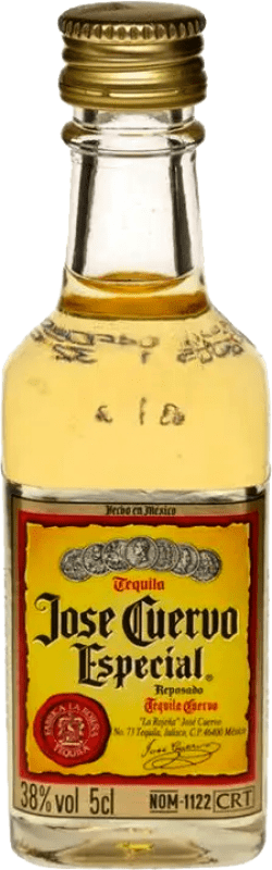 Kostenloser Versand | 10 Einheiten Box Tequila José Cuervo Reposado Dorado Mexiko Miniaturflasche 5 cl