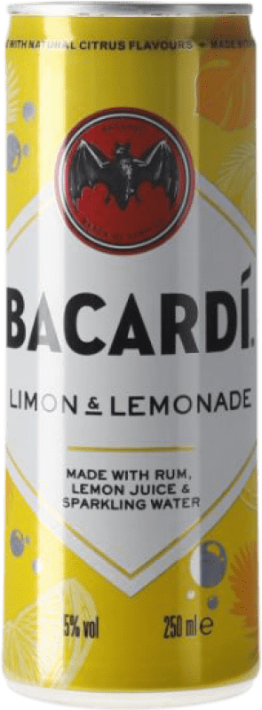 Envio grátis | Refrescos e Mixers Bacardí Limon & Lemonade Rum Mixed Drink Porto Rico Lata 25 cl