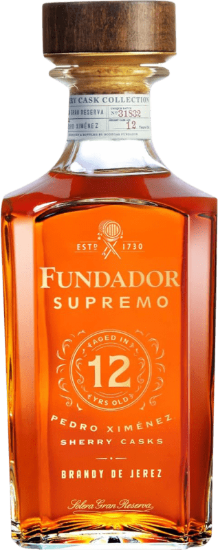 58,95 € | Brandy Pedro Domecq Fundador Supremo D.O. Jerez-Xérès-Sherry Andalusia Spagna 12 Anni 70 cl