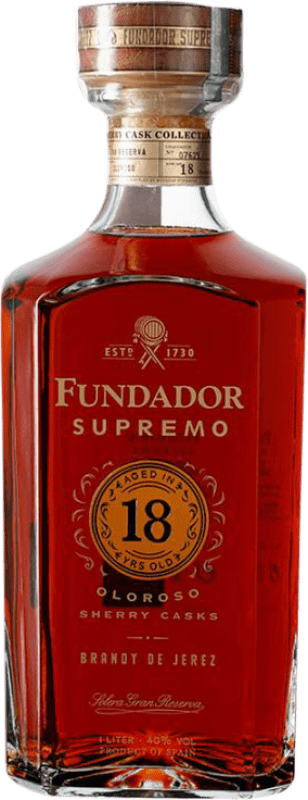 199,95 € | Brandy Conhaque Pedro Domecq Fundador Supremo D.O. Jerez-Xérès-Sherry Andaluzia Espanha 18 Anos 1 L