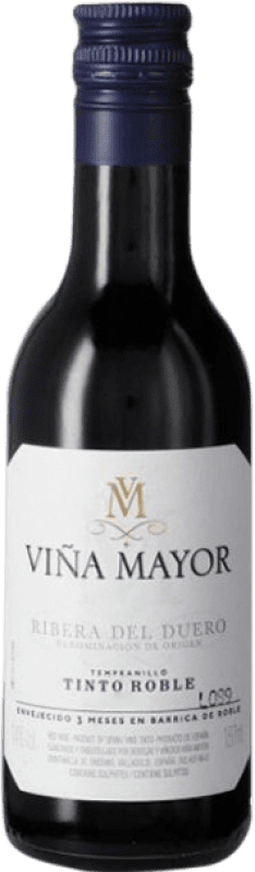 Envoi gratuit | Vin rouge Viña Mayor Chêne D.O. Ribera del Duero Castilla La Mancha Espagne Petite Bouteille 18 cl