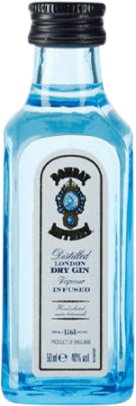 39,95 € Spedizione Gratuita | Scatola da 12 unità Genever Gin Bombay Sapphire Bottiglietta Mignon 5 cl