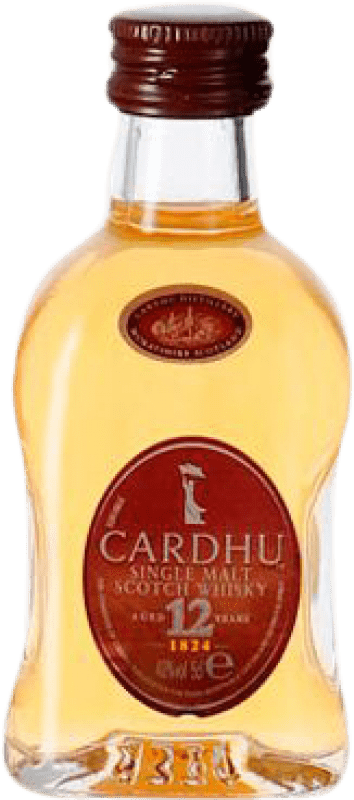 91,95 € Envio grátis | Caixa de 12 unidades Whisky Single Malt Cardhu Garrafinha Miniatura 5 cl