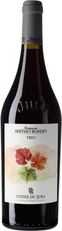 Free Shipping | Red wine Berthet-Bondet Trio A.O.C. Côtes du Jura Jura France Pinot Black, Bastardo, Poulsard 75 cl