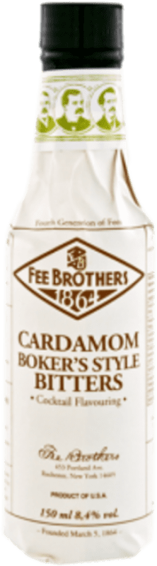 免费送货 | 盒装12个 饮料和搅拌机 Fee Brothers Cardamom Bitter 美国 小瓶 15 cl