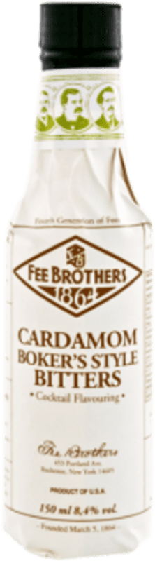 Envoi gratuit | Boîte de 12 unités Schnaps Fee Brothers Bitters Boker's Style États Unis Petite Bouteille 15 cl Cardamom — Cardamome