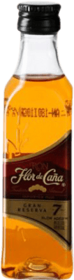 Free Shipping | 12 units box Rum Flor de Caña Grand Reserve Nicaragua 7 Years Miniature Bottle 5 cl