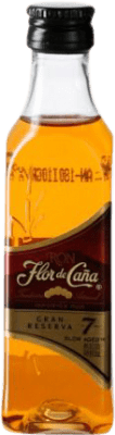 Free Shipping | 12 units box Rum Flor de Caña Grand Reserve — Long Barrel-Aged Nicaragua 7 Years Miniature Bottle 5 cl