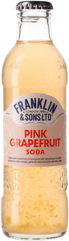 Kostenloser Versand | 24 Einheiten Box Getränke und Mixer Franklin & Sons Pink Grapefruit Soda Großbritannien Kleine Flasche 20 cl