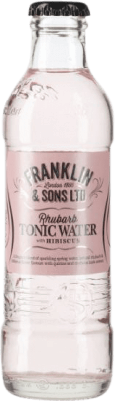 Free Shipping | 24 units box Soft Drinks & Mixers Franklin & Sons Rhubarb and Hibiscus Tonic United Kingdom Small Bottle 20 cl