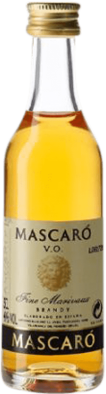Envoi gratuit | Boîte de 20 unités Brandy Mascaró VO Very Old — Très Vieux D.O. Penedès Catalogne Espagne Mini-Bouteille 5 cl