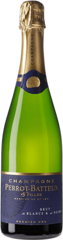 Kostenloser Versand | Weißer Sekt Perrot Batteux de Blancs & de Noirs Premier Cru Brut A.O.C. Champagne Champagner Frankreich Spätburgunder, Chardonnay 75 cl