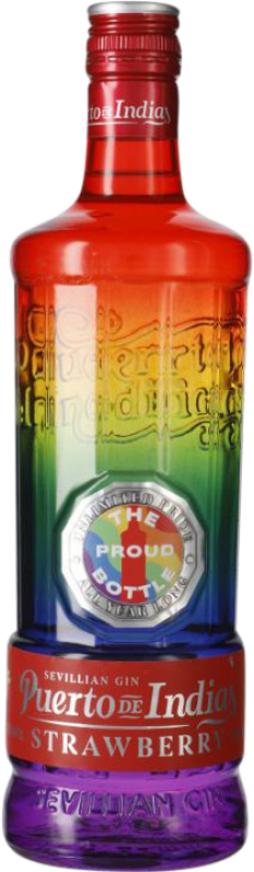 19,95 € | 金酒 Puerto de Indias Strawberry Rainbow 安达卢西亚 西班牙 70 cl