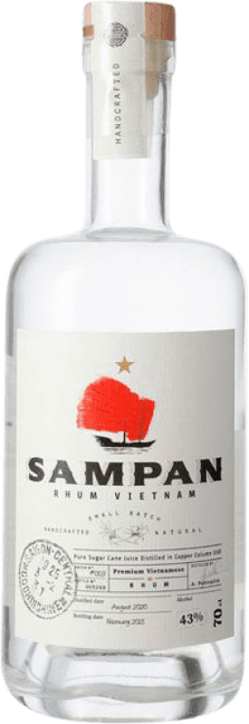 Бесплатная доставка | Ром Sampan Вьетнам 70 cl