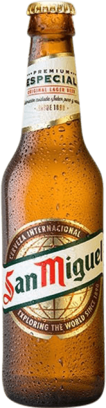 Free Shipping | 24 units box Beer San Miguel Andalusia Spain One-Third Bottle 33 cl