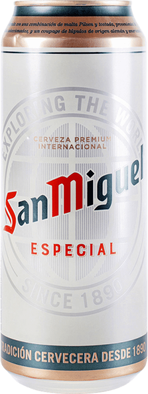 Envio grátis | Caixa de 24 unidades Cerveja San Miguel Andaluzia Espanha Lata 50 cl