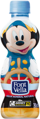 Free Shipping | 35 units box Water Font Vella Kids Temática Mickey Spain Third-Liter Bottle 33 cl